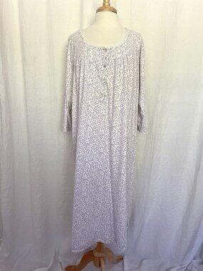 Eileen West Flannel Cottagecore Feminine Romantic Tradwife Nightgown size XL